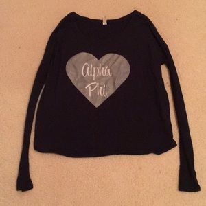Alpha Phi long sleeve Navy Shirt